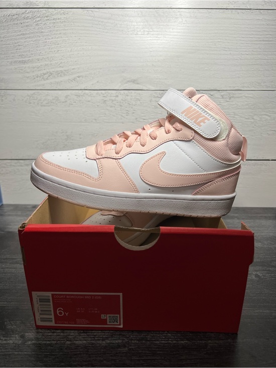 Nike Other - Nike Court Borough Mid in White and Pale Pink